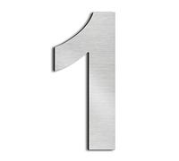 nanlyiau 5in/12.5cm Numero civico in acciaio inossidabile con retro adesivo, realizzato in solido acciaio inossidabile 304, aspetto in rilievo.altezza (5in number 1)