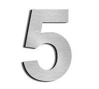 nanlyiau 6in/15.3cm Numeri civici Numero di acciaio Numero civico esterno in Solido Acciaio Inossidabile 304,Aspetto Fluttuante(6in 5)