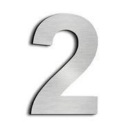 nanlyiau 6in/15.3cm Numeri civici Numero di acciaio Numero civico esterno in Solido Acciaio Inossidabile 304,Aspetto Fluttuante(6in 2)