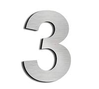 nanlyiau 6in/15.3cm Numeri civici Numero di acciaio Numero civico esterno in Solido Acciaio Inossidabile 304,Aspetto Fluttuante(6in 3)
