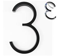 nanlyiau Cassetta delle lettere autoadesiva, numero civico, numero civico, numero civico, materiale acrilico, impermeabile, antiruggine e resistente alla corrosione(nero 5in3)