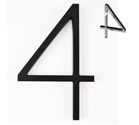 nanlyiau Cassetta delle lettere autoadesiva, numero civico, numero civico, numero civico, materiale acrilico, impermeabile, antiruggine e resistente alla corrosione(nero 5in4)