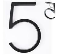 nanlyiau Cassetta delle lettere autoadesiva, numero civico, numero civico, numero civico, materiale acrilico, impermeabile, antiruggine e resistente alla corrosione(nero 5in5)