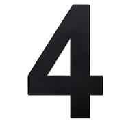 nanlyiau Numeri civici Nero 4in/10.2cm Numero Numero di acciaio Numero civico esterno di acciaio in Solido Acciaio Inossidabile 304,Aspetto Fluttuante (black 4in4)