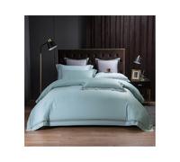nanmenlong8 Completo Letto Set Copripiumino di Lusso Ricamato, 4 Pezzi, Set Biancheria da Letto in Cotone Morbido e Delicato sulla Pelle, Tinta Unita Nordico(Blue,Queen Size 4Pcs)