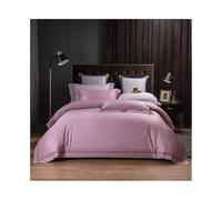 nanmenlong8 Completo Letto Set Copripiumino di Lusso Ricamato, 4 Pezzi, Set Biancheria da Letto in Cotone Morbido e Delicato sulla Pelle, Tinta Unita Nordico(Dark Purple,King Size 4pcs)