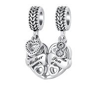 NanMuc Charm a forma di cuore per la nonna, la madre e la figlia, in oro rosa, per braccialetti Pandora, Metallo, rame.