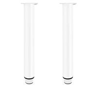 NANNAN3360 Gambe per Mobili Bianche Gambe Telescopiche per Tavolo Piedini di Supporto in Metallo Piedini per Mobili Regolabili Supporto Fino a 500 kg, con Vite, 2 Pezzi (70cm)