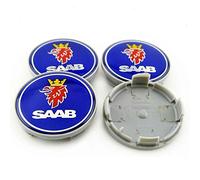 NANNUT 4 Pezzi Coprimozzi Auto, per Saab 93 9-3 9-5 Vector Linear Aero, 63 Mm, Cerchi Antipolvere Tappi Centro Ruota Distintivo, Coprimozzi Impermeabili, Accessori Decorazione Esterna