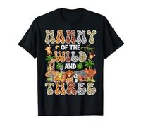 Nanny of The Wild E Tre 3 ° Compleanno Ragazzo Safari Jungle Maglietta