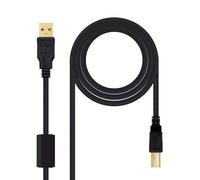 Nano 10.01.1205 Cable USB 2.0 Light Cable with ferrita, A to B, M-M, 5 M, Black)