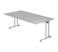 NANO 2E S | Scrivania - 200x100 Grigio/Argento