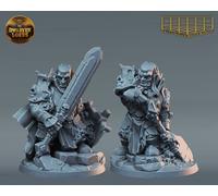 Nano Barbaro Con Mazza Miniatura Nano Paladino Figura Per TTRPG Come D&D 5E