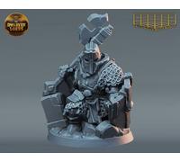 Nano Barbaro Con Mazza Miniatura Nano Paladino Figura Per TTRPG Come D&D 5E