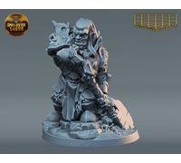 Nano Barbaro Con Mazza Miniatura Nano Paladino Figura Per TTRPG Come D&D 5E