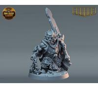 Nano Barbaro Con Mazza Miniatura Nano Paladino Figura Per TTRPG Come D&D 5E