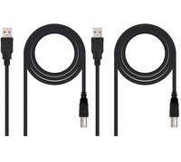 Nano Cable - 10.01.0103-BK - Cavo USB 2.0 per stampante, tipo A/M-B/M, maschio-maschio, nero, 1.8 mts (Confezione da 2)