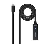 NANOCABLE 10.01.1311 - Cavo USB 3.2 prolunga con amplificatore tipo C/M-C/H, 5 m, nero