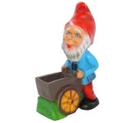 Nano da Giardino Con Carretto Zum Piantare Altezza 41 CM Statua Gnomo Plastica