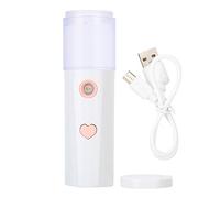 Nano Face Mister USB Rechargeable Portable Face Hydration Sprayer Fine Particles Quick Moisturizing for Before After Makeup White Pink 30ml (White)