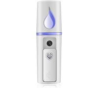 Nano Facial Mister - Spruzzatore portatile con specchio, mini nebulizzatore per la cura della pelle e il corpo del viso idratato e estensioni delle ciglia, ricaricabile tramite USB (bianco)