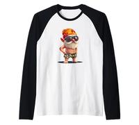 Nano fresco con occhiali da sole per gli amanti delle vacanze degli gnomi Maglia con Maniche Raglan