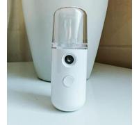 Nano nebulizzatore portatile, vaporizzatore facciale portatile con tecnologia Cool Mist, dispositivo di ricarica USB per idratare la pelle, corpo in plastica bianca per la bellezza del viso, idratante