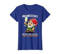 Nano Proseccolo Reggo Piu Alcol Che Persone Amanti Prosecco Maglietta, Donna, Blu Reale, 3XL