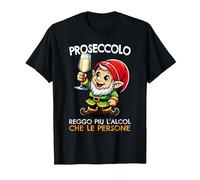 Nano Proseccolo Reggo Piu Alcol Che Persone Amanti Prosecco Maglietta, Uomo, Nero, M