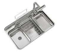 Nano Rivestimento 304 Lavello da Workstation in Acciaio Inossidabile con Pull Down Waterfall Rubinetto Cazzata Lavascaglio insonorizzato Single Bowl Basin per Cucina