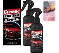 Nano Synthetic Ceramic Spray Coating for Cars, sigillante idrofobico, lucidatura lucida e protezione della vernice di lunga durata, cera di lavaggio senz'acqua, Quick Detailer Spray Agen (2 pezzi)