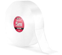 Nano Tape 2 x 5 m - Nastro biadesivo 10 m - Extra forte per casa, parete, ufficio, Bubbles Art - Nastro nano trasparente - Nastro biadesivo trasparente