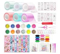 Nano Tape Bubble Kit per Bambini: Nastro Magico con Polvere Scintillante - Fai da Te Nano Tape Bubble Craft per Bambini con Glitter Paillettes Adesivi (Pink) (Colorful)