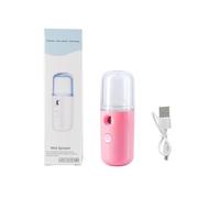Nano umidificatore portatile con alcool, nebulizzatore per viso, 30 ml, spray umidificante (rosa)