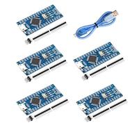 Nano-V3-mega328 Scheda di sviluppo con 328 microcontrollore AYWHP 5 pezzi Nano Scheda madre da con microchip CH340G con cavo USB Microcontrollore 5V 16M Interfaccia micro compatibile con Arduino IDE