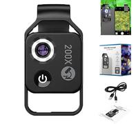 Nano Zoom 200X for iPhone, Nano Zoom, 200x Pocket Microscope Camera, Nanozoom Nano Zoom, Magnification Zoom with cpl Lens, More Stable and Clearer (Black)