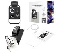 Nano Zoom 200x, Nanozoom 200x Magnification Zoom, Nanozoom Cell Phone Lens, Nanozoom X200 Camera, Portable Digital Microscope Camera, 200x Phone Mini Pocket Microscope (Black)