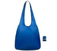Nanobag Borsa pieghevole ultraleggera per donne e uomini, borsa per la spesa e da viaggio, pieghevole, compatta, essenziale per il mercato (blu navy)