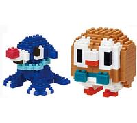 Nanoblock - 2 Set Bundle - Popplio e Rowlet (Ashimari e Mokuroh in Giappone) - Personaggi Pokemon regolabili (Giappone importazione)