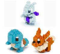Nanoblock - 3 Set Bundle - Squirtle (Zenigame), Mewtwo ed Eevee (Eievui) - Personaggi Pokemon regolabili (Giappone Import)