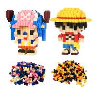 Nanoblock Chopper One Piece Luffy, 2 Pezzi Blocchi da Mattoncini Costruzioni One Piece, Nano Block Figure One Piece, Divertenti e Mattoni per Adulto, Puzzle One Piece Giocattoli Educativi Bambini