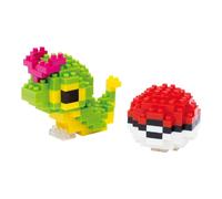 nanoblock NBPM010 Pokemon Caterpie & Poké Ball, Colourful