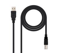 Nanocable 10.01.0104-BK - Cavo USB 2.0 per stampante, tipo A/M-B/M, maschio-maschio, nero, 3.0 mts