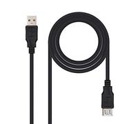 Nanocable 10.01.0203-Bk Cavo Prolunga USB 2.0, Tipo A/M-A/F, Maschio-Femmina, Nero, 1.8 Ms