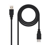 Nanocable Cavo prolunga USB 2.0 10.01.0203-Bk Tipo A Maschio/Femmina Nero 1,8 m