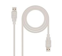 Nanocable - 10.01.0302 - Cavo USB 2.0, tipo A/M-A/M, maschio-beige maschio, 1.0 mts