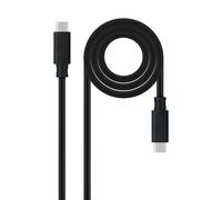 NANOCABLE 10.01.4102 USB 3.1 Gen2 Cable 10Gbps 5A, 4K/60Hz, USB-C/M-USB-C/M, Bla