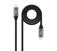NANOCABLE 10.01.4300 - Cavo USB 3.2 Gen2x2 20Gbps 5A/100W 4K/60Hz USB-C/M-USB-C/M, colore nero, 0,5 m