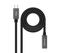 NANOCABLE 10.01.4402 - Cavo USB 3.2 Gen2x2 20Gbps 3A, 4K/60Hz, USB-C maschio a USB-C femmina, Nero, 2 m