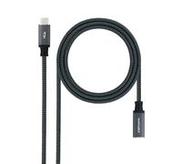 NANOCABLE 10.01.4500-COMB - Cavo USB 3.2 GEN2X2 100 W 4K/60 Hz, USB-C/M-USB-C/H, nero/grigio, 0,5 m